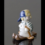 Snowman Boy on Skiis, Royal Copenhagen winter figurine no. 771