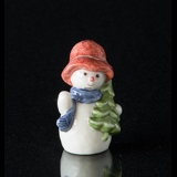 Schneemann Mädchen mit Weihnachtsbaum, Royal Copenhagen Winter-Serie Figur Nr. 772