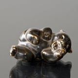 Bear Cub lying down playing, Royal Copenhagen stoneware figurine no. 21432 or 232