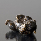 Bear Cub lying down playing, Royal Copenhagen stoneware figurine no. 21432 or 232