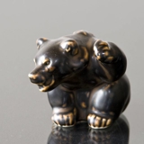 Bear Cub paw raised for attack, Royal Copenhagen stoneware figurine no. 21433 or 233