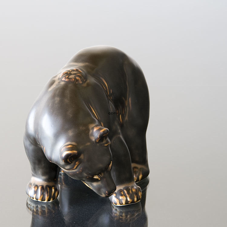 Stående bjørn, stentøjsfigur, Royal Copenhagen nr. 21519 eller 237