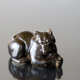 Bear lying comfortably, Royal Copenhagen stoneware figurine no. 21520 or 238