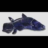 Blå fisk, krum, Royal Copenhagen figur nr. 312