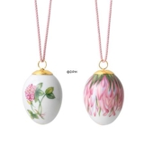 Easter Egg with Red clover and red clover petals, 2 pcs., Royal Copenhagen Easter 2023