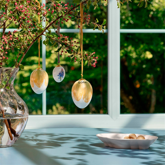 Påskeæg med gul tulipan, stort, Royal Copenhagen påskeæg 2023