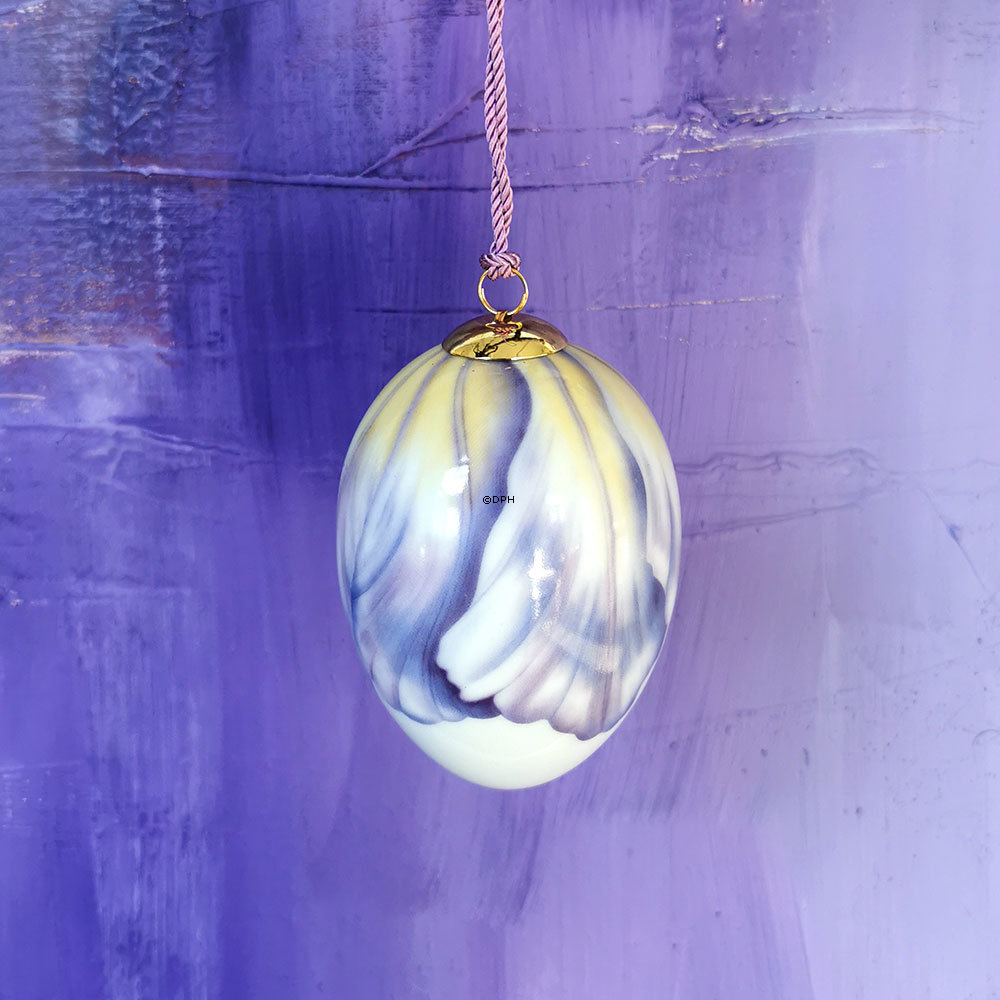 Påskeæg med lilla tulipan, stort, Royal Copenhagen påske 2024