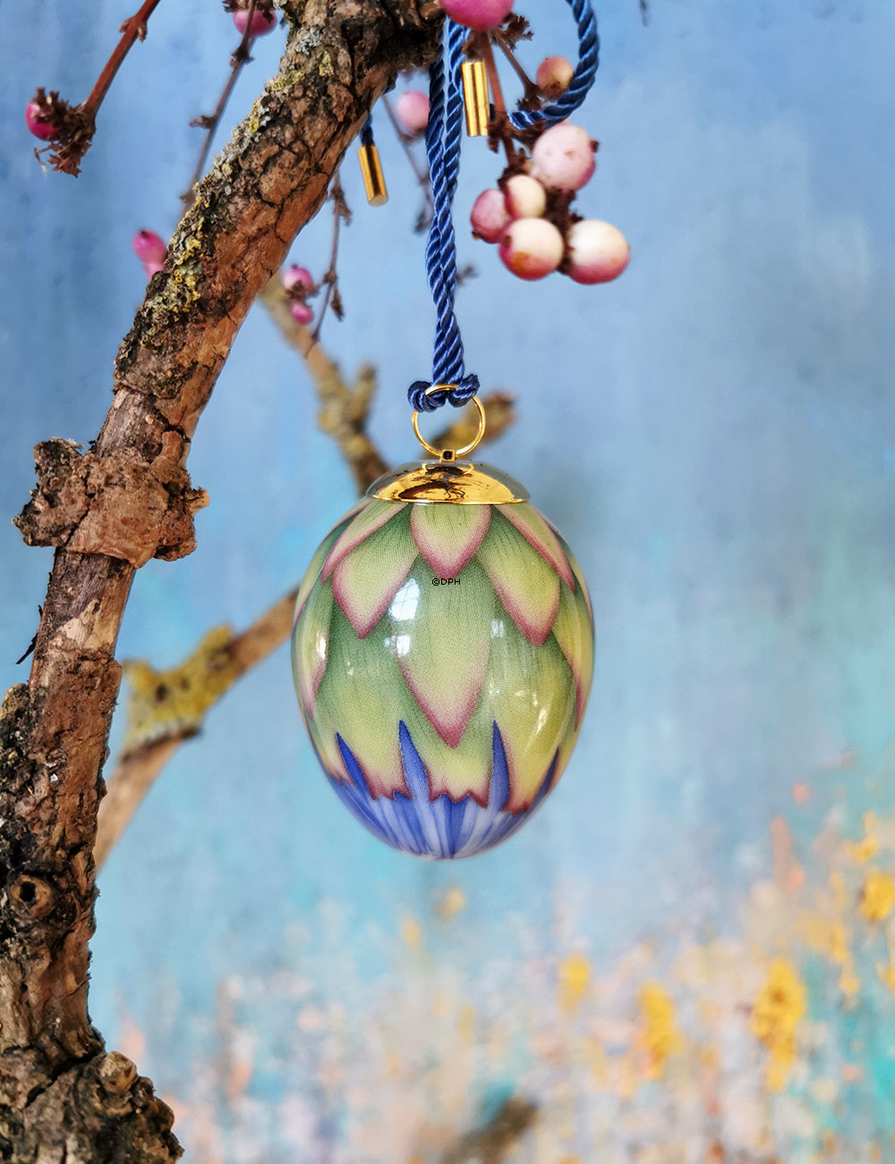 Påskeæg med kornblomst blade, Royal Copenhagen påske 2024