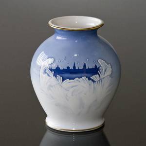 1895-1995 Stor Jubilæums vase, 100 års jubilæum for juleplatten, Bing & Grøndahl | År 1995 | Nr. 1095400 | DPH Trading