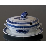 Royal Copenhagen/Aluminia Tranquebar, blå, Sovseskål med underskål nr. 11/1016