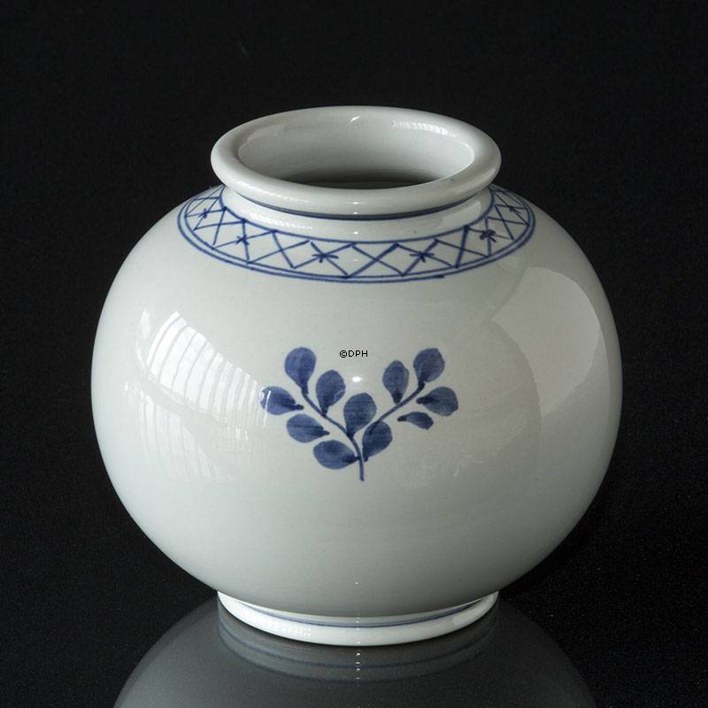 Royal Copenhagen/Aluminia Tranquebar, blå, rund Vase nr. 11/1163