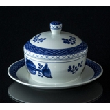 Royal Copenhagen/Aluminia Tranquebar, blå, smørskål nr. 11/1263