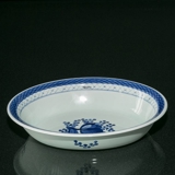 Royal Copenhagen/Aluminia Tranquebar, blå, oval skål nr. 11/1411 (længde 29,5cm)