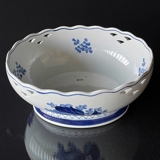Royal Copenhagen/Aluminia Tranquebar, blue, Bowl on foot with laced rim no. 706