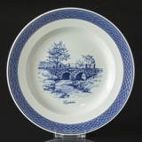 Royal Copenhagen/Aluminia Tranquebar, blå, tallerken 23cm nr. 11/946 motiv: Gejlåbro