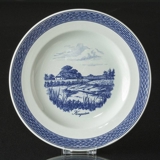 Royal Copenhagen/Aluminia  Tranquebar, blå, tallerken 23cm nr. 11/946 motiv: Kongeåen