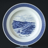 Royal Copenhagen/Aluminia Tranquebar, blå, tallerken 23cm nr. 11/946 motiv: Hærvejen over Graahede
