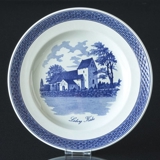 Royal Copenhagen/Aluminia  Tranquebar, blue, plate 23cm no. 11/946 motif: Læborg Church