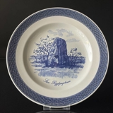 Royal Copenhagen/Aluminia Tranquebar, blå, tallerken 23cm nr. 11/946 motiv: Store Rygbjergstenen