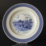 Royal Copenhagen/Aluminia  Tranquebar, blå, tallerken 23cm nr. 11/946 motiv: Broen ved Immervad