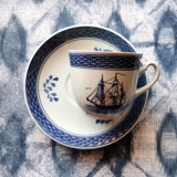 Royal Copenhagen/Aluminia  Tranquebar, blau, Kaffeetasse mit Schiff Nr. 956, 1.8 dl