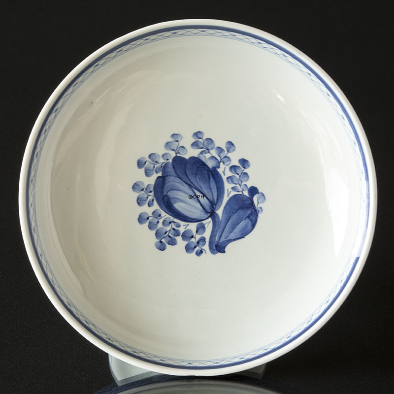 Royal Copenhagen/Aluminia  Tranquebar, blå, Kagefad på fod nr. 986