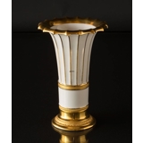 Royal Copenhagen Weiße Hetsch Vase mit Gold