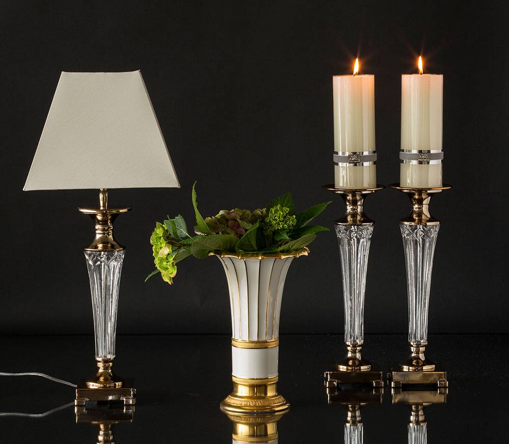 Hvid Hetsch vase med guld, Royal Copenhagen