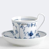 Blue Fluted, Plain, Tea Cup with high handle, capacity 24 cl., Royal Copenhagen