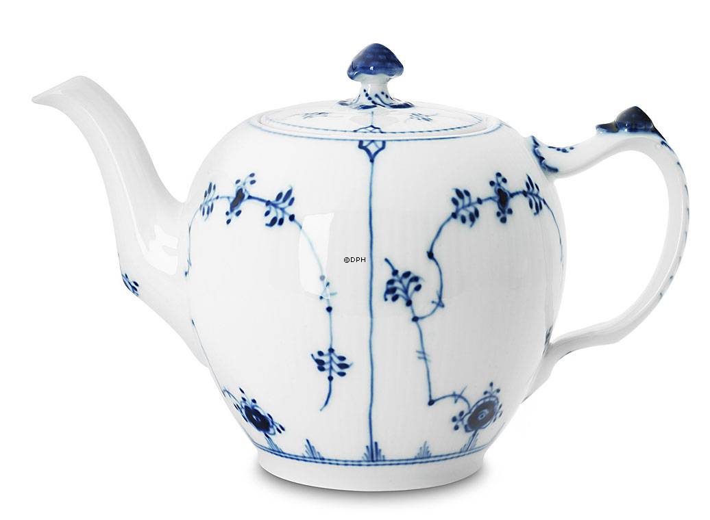 Musselmalet, riflet tekande nr. 132, indhold 35 cl., Royal Copenhagen