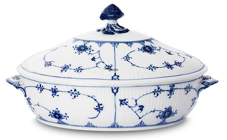 Musselmalet, riflet, oval lågfad nr. 1/283 eller 172, Royal Copenhagen