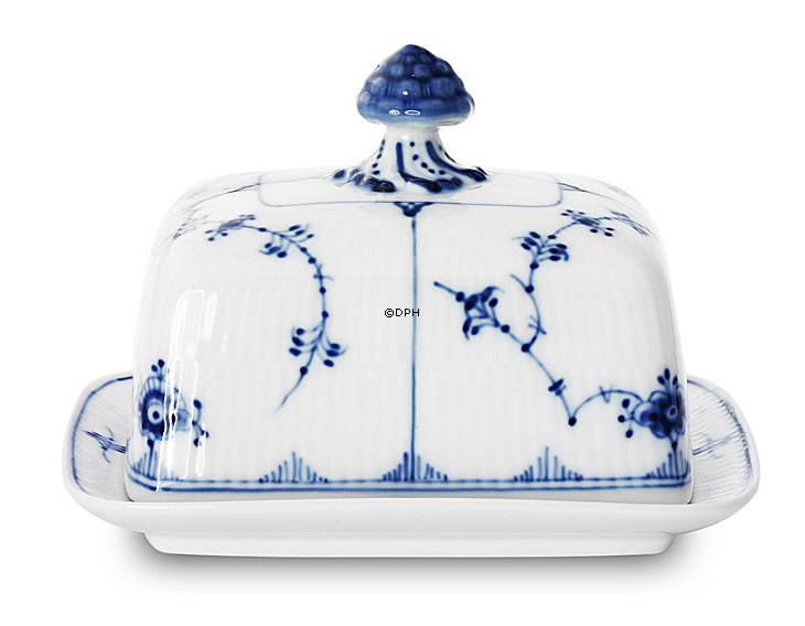 Musselmalet, riflet, Smørkrukke nr. 1/400 eller 204, Royal Copenhagen