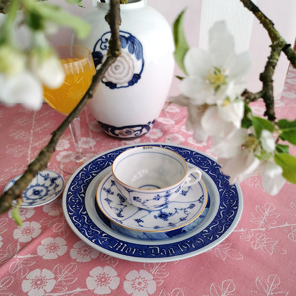 Musselmalet, riflet, lille assiet nr. 1/7 eller 330, 7.5cm, Royal Copenhagen