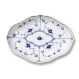 Musselmalet, riflet, aflang asiet nr. 1/147 eller 353, Royal Copenhagen 22cm