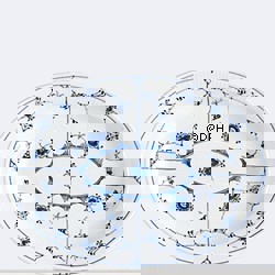 Musselmalet, riflet ovalt fad, stegefad nr. 1/98 eller 374, Royal Copenhagen 34cm