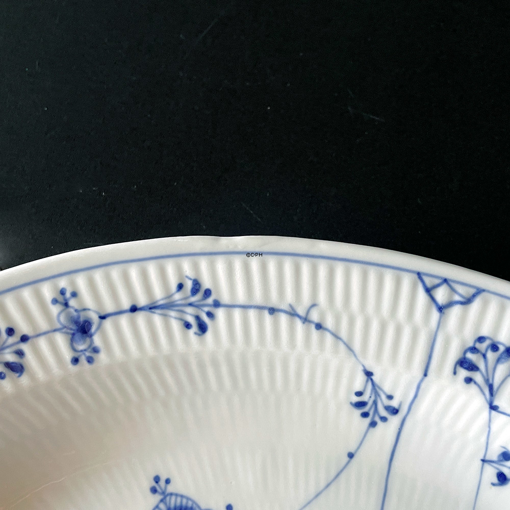 Musselmalet, riflet ovalt fad, Royal Copenhagen 37cm