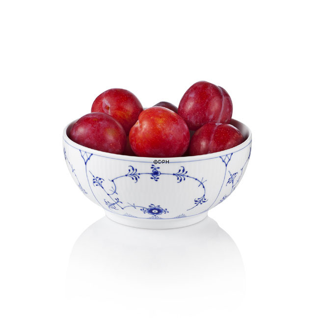 Musselmalet, riflet, skål, indhold 110 cl., Royal Copenhagen