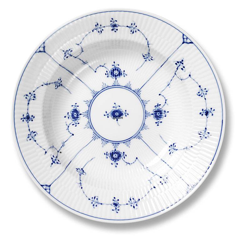 Musselmalet, riflet dyb tallerken nr. 603, Royal Copenhagen 17cm