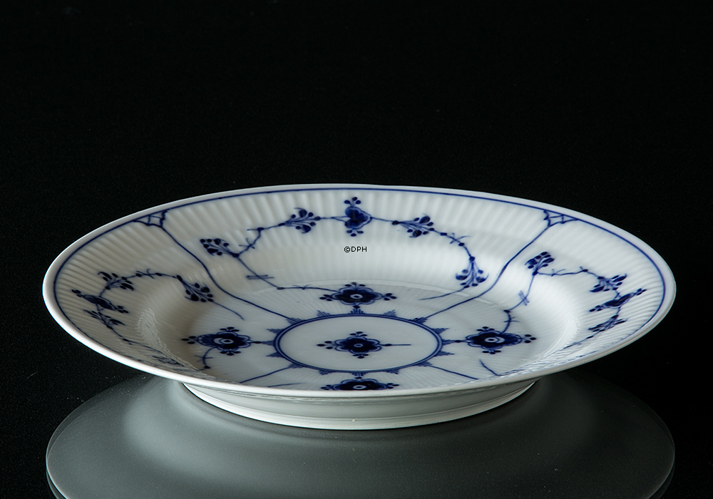 Muselmalet Riflet flad tallerken 21cm nr. 1/178 eller 621, Royal Copenhagen