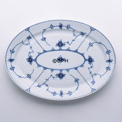 Musselmalet, riflet flad oval fad nr. 633, Royal Copenhagen 34cm