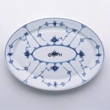 Musselmalet, riflet flad oval fad nr. 633, Royal Copenhagen 34cm