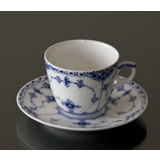 Musselmalet, Halbspitze, kleine Kaffeetasse und Untertasse Nr. 1/719 oder 068, Royal Copenhagen