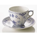 Blue Fluted, Half Lace, large Coffeee Cup, capacity 17 cl., Royal Copenhagen