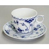 Blue Fluted, Half Lace, Tea Cup and saucer, capacity 20 cl., Royal Copenhagen