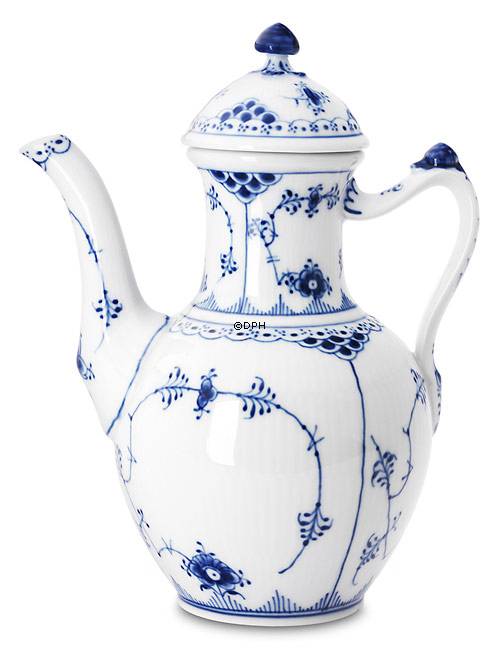 Musselmalet, halvblonde, kaffekande nr. 1/518 eller 123, Royal Copenhagen