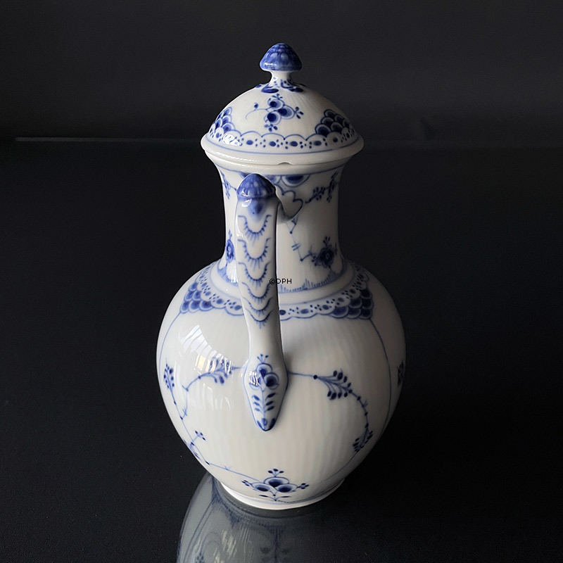 Musselmalet halvblonde kaffekande, indhold 100 cl., Royal Copenhagen