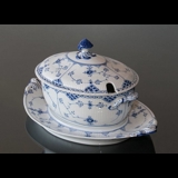 Blue Fluted, Half Lace, Soup Tureen with Cover, capacity 200 cl., Royal Copenhagen