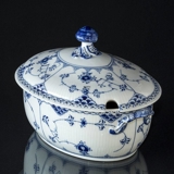 Blue Fluted, Half Lace, Soup Tereen with Cover, capacity 200 cl., Royal Copenhagen