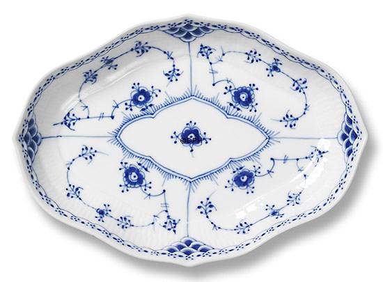 Musselmalet halvblonde aflang asiet nr. 1/552 eller 353, Royal Copenhagen 22cm