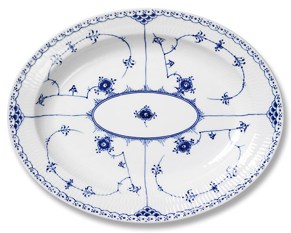 Musselmalet, halvblonde oval fad nr. 1/532 eller 373, Royal Copenhagen 30cm